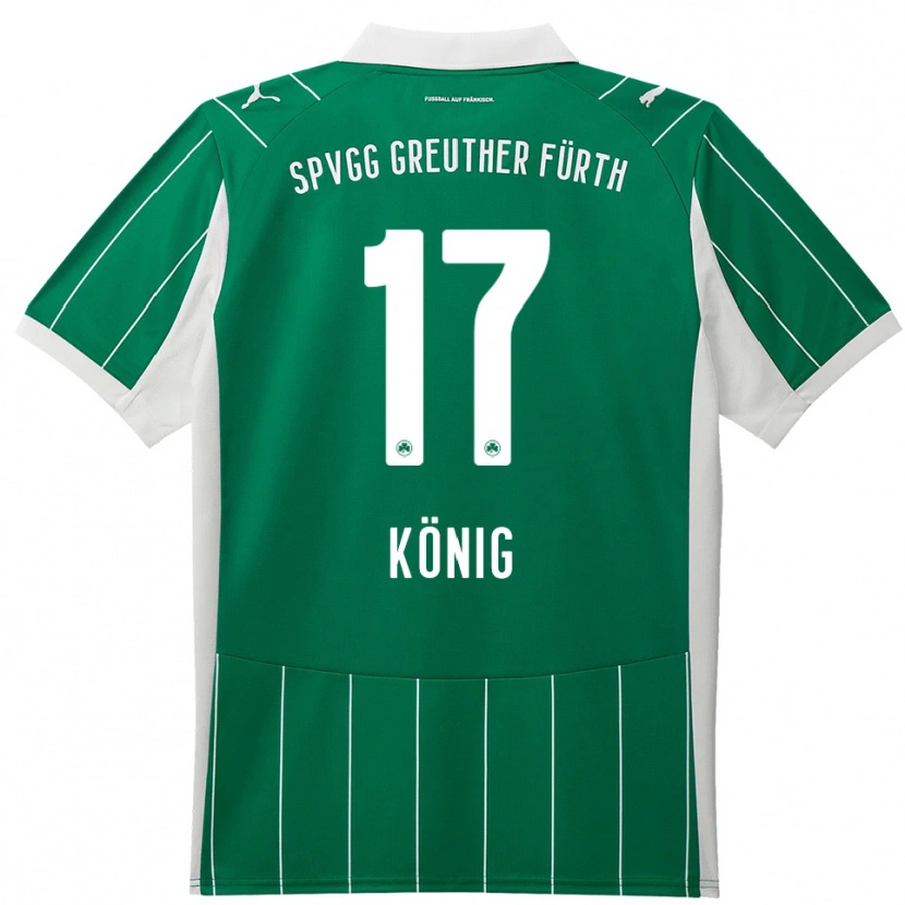 Danxen Homme Maillot Noah König #17 Vert Blanc Tenues Extérieur 2025/26 T-Shirt