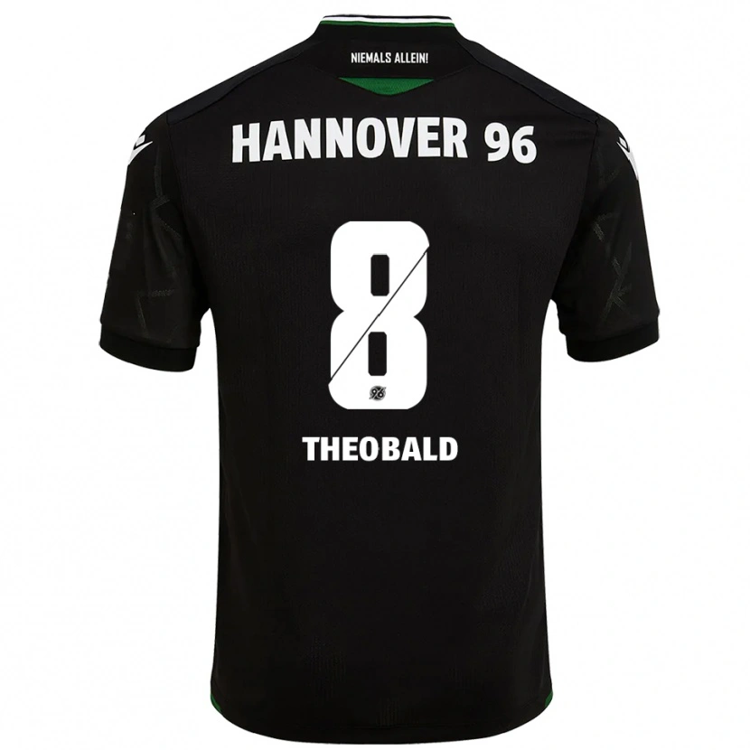 Danxen Homme Maillot Lara Theobald #8 Noir Vert Tenues Extérieur 2025/26 T-Shirt