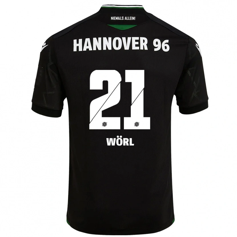 Danxen Homme Maillot Marius Wörl #21 Noir Vert Tenues Extérieur 2025/26 T-Shirt