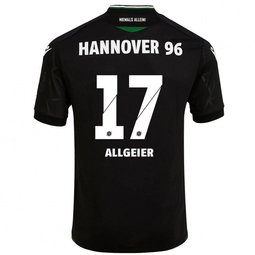 Danxen Homme Maillot Bastian Allgeier #17 Noir Vert Tenues Extérieur 2025/26 T-Shirt