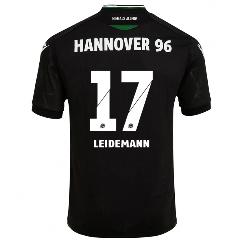 Danxen Homme Maillot Lukas Leidemann #17 Noir Vert Tenues Extérieur 2025/26 T-Shirt