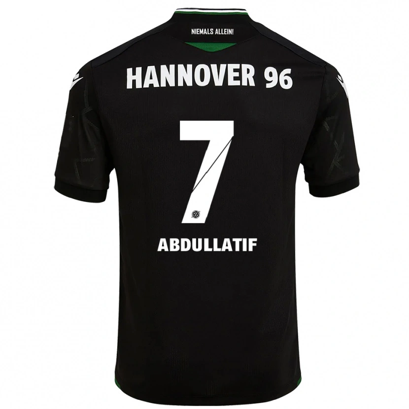 Danxen Homme Maillot Mustafa Abdullatif #7 Noir Vert Tenues Extérieur 2025/26 T-Shirt