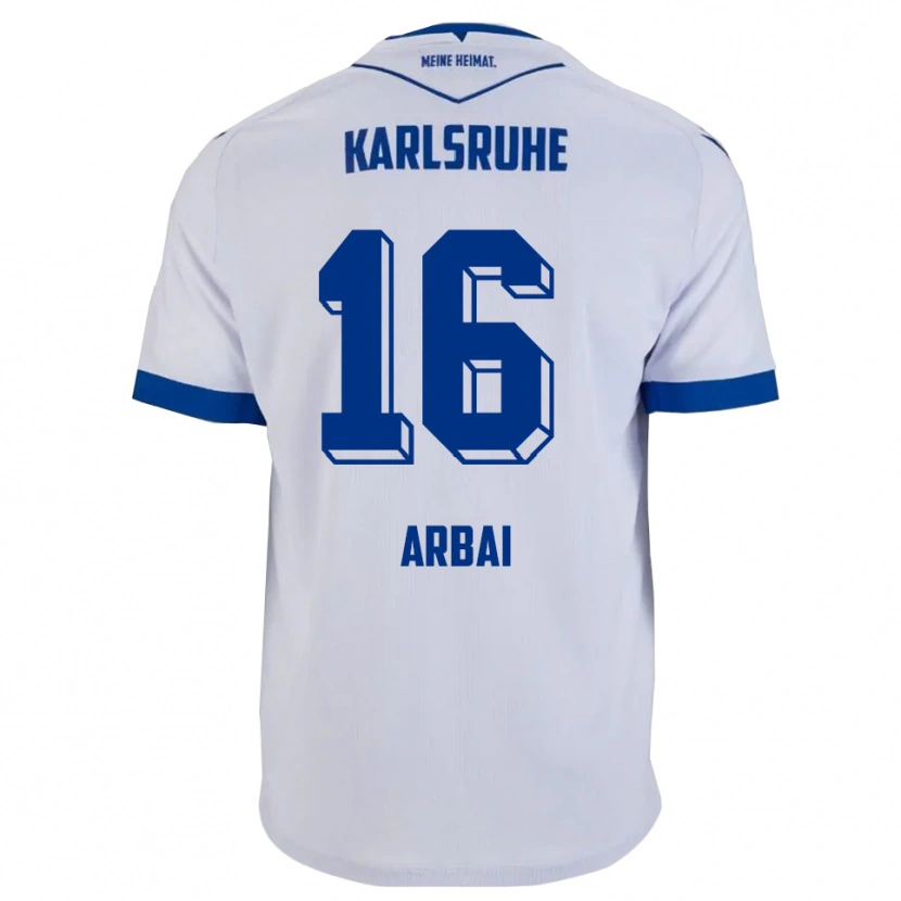 Danxen Homme Maillot Houssam Arbai #16 Blanc Bleu Tenues Extérieur 2025/26 T-Shirt