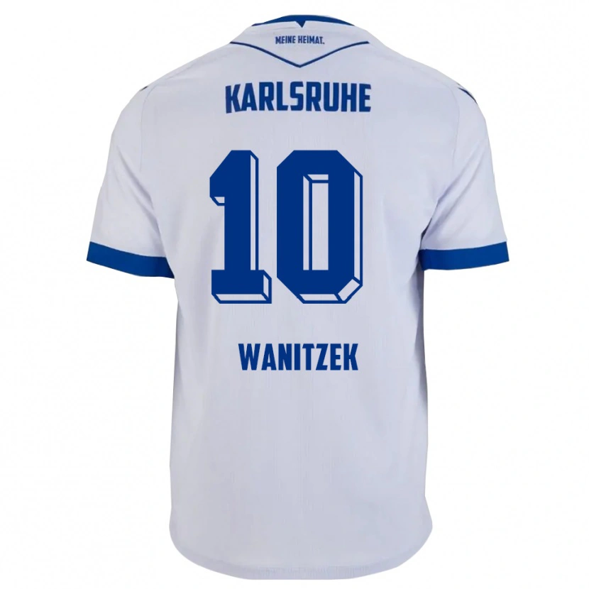 Danxen Homme Maillot Marvin Wanitzek #10 Blanc Bleu Tenues Extérieur 2025/26 T-Shirt