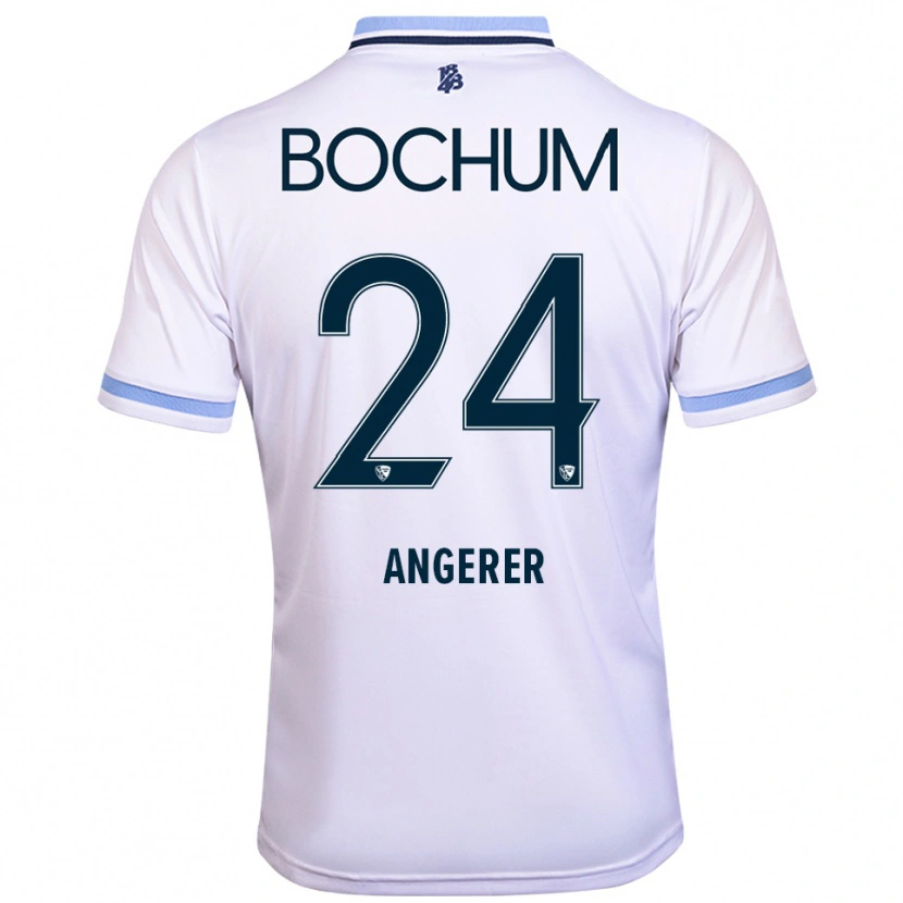 Danxen Homme Maillot Alina Angerer #24 Blanc Bleu Ciel Tenues Extérieur 2025/26 T-Shirt