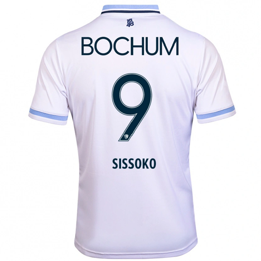 Danxen Homme Maillot Ibrahim Sissoko #9 Blanc Bleu Ciel Tenues Extérieur 2025/26 T-Shirt
