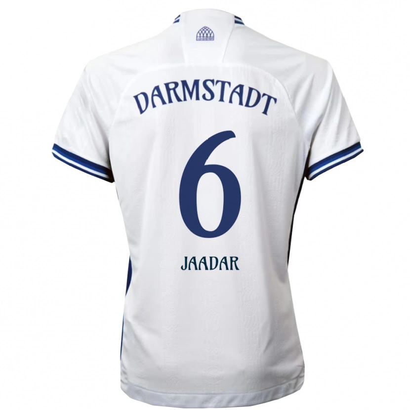 Danxen Homme Maillot Imad Jaadar #6 Blanc Bleu Tenues Extérieur 2025/26 T-Shirt