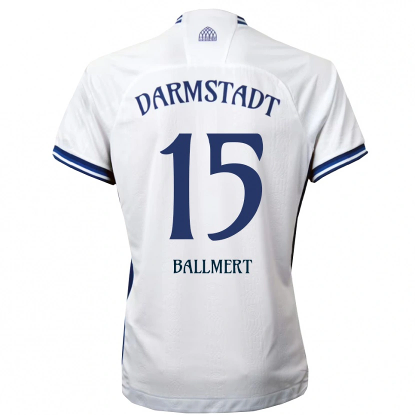 Danxen Homme Maillot Markus Ballmert #15 Blanc Bleu Tenues Extérieur 2025/26 T-Shirt