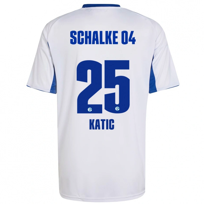 Danxen Homme Maillot Nikola Katic #25 Blanc Bleu Tenues Extérieur 2025/26 T-Shirt