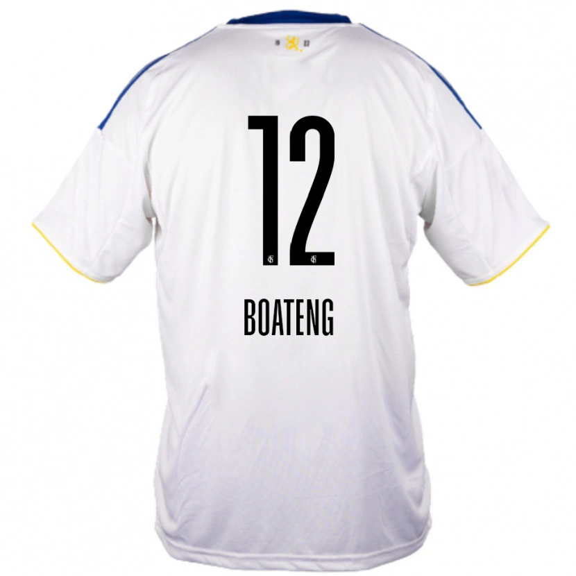 Danxen Homme Maillot Divine Boateng #12 Blanc Bleu Jaune Tenues Extérieur 2025/26 T-Shirt