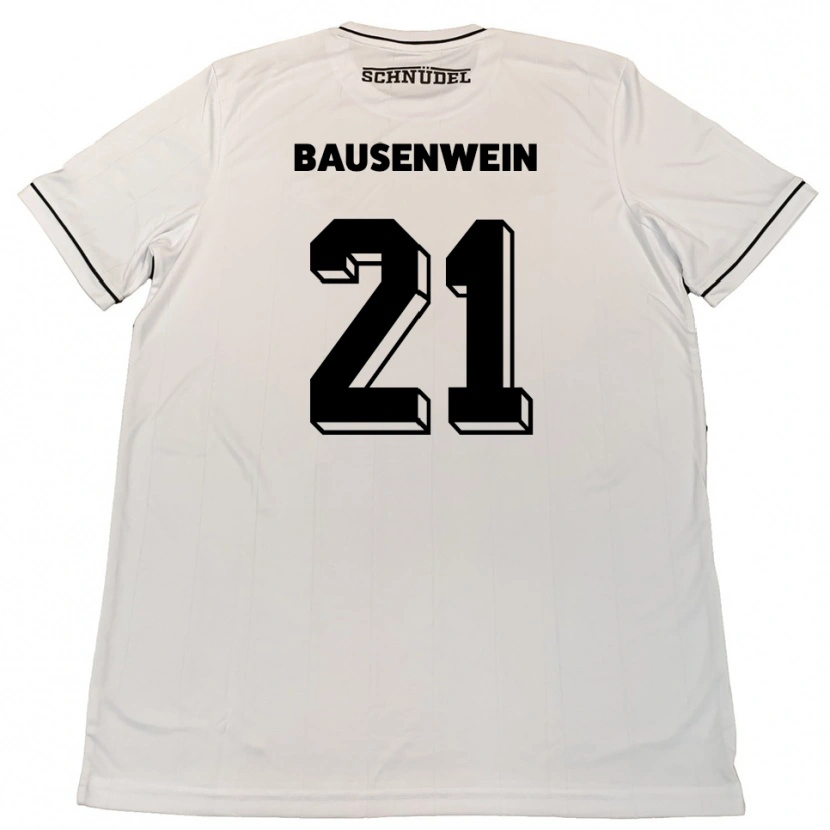 Danxen Homme Maillot Lauris Bausenwein #21 Blanc Noir Tenues Extérieur 2025/26 T-Shirt