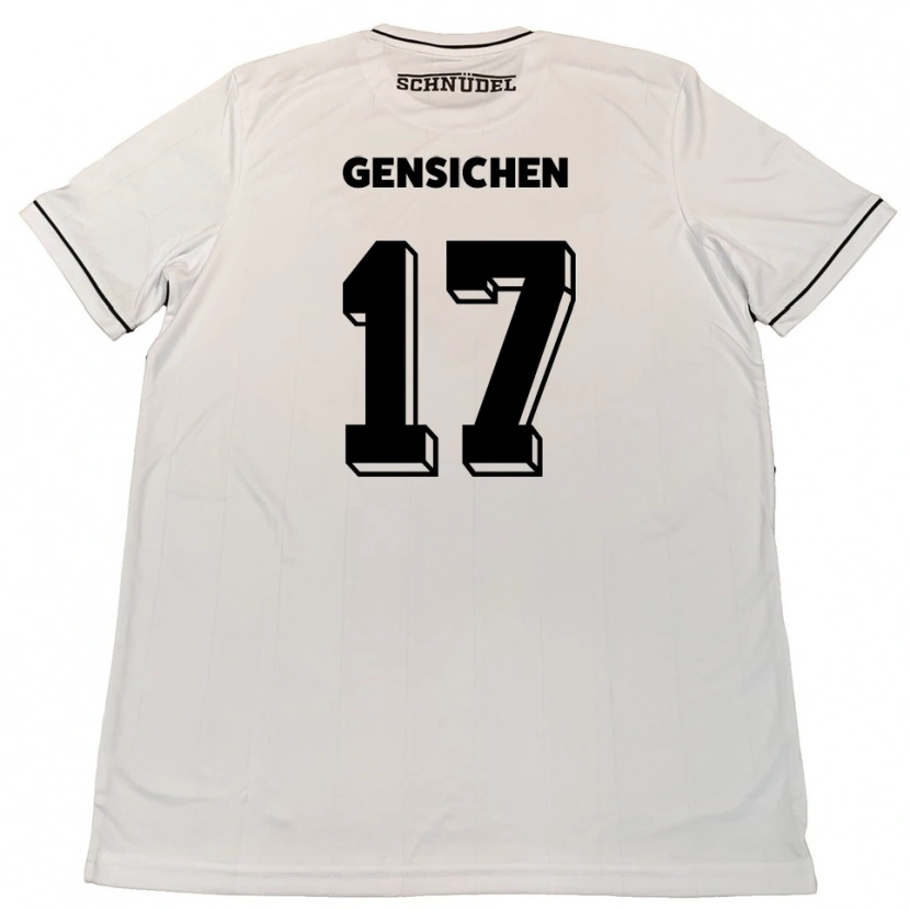 Danxen Homme Maillot Tim Gensichen #17 Blanc Noir Tenues Extérieur 2025/26 T-Shirt