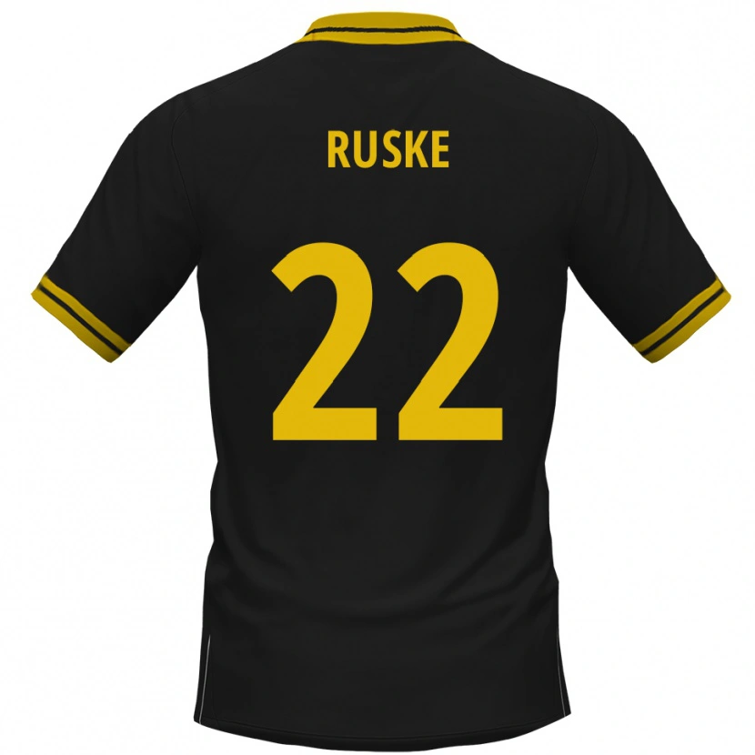 Danxen Homme Maillot Neo Ruske #22 Noir Jaune Tenues Extérieur 2025/26 T-Shirt