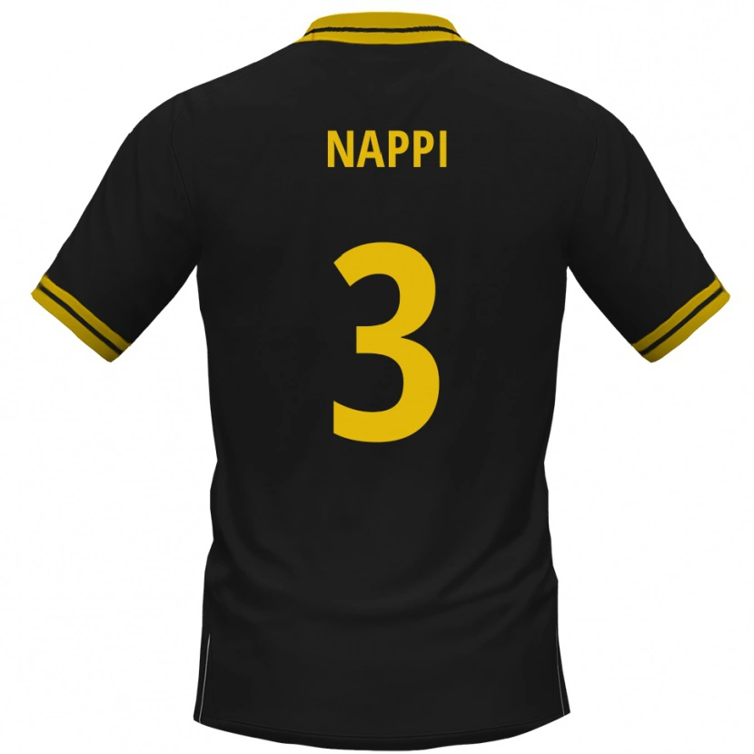 Danxen Homme Maillot Johann Deumi-Nappi #3 Noir Jaune Tenues Extérieur 2025/26 T-Shirt