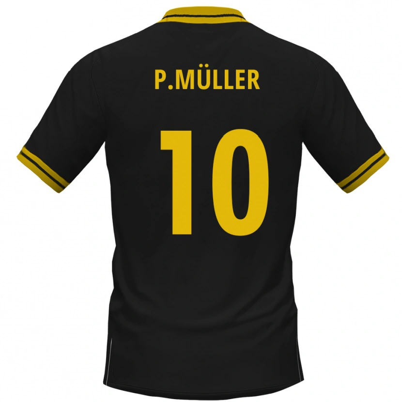 Danxen Homme Maillot Pascal Müller #10 Noir Jaune Tenues Extérieur 2025/26 T-Shirt