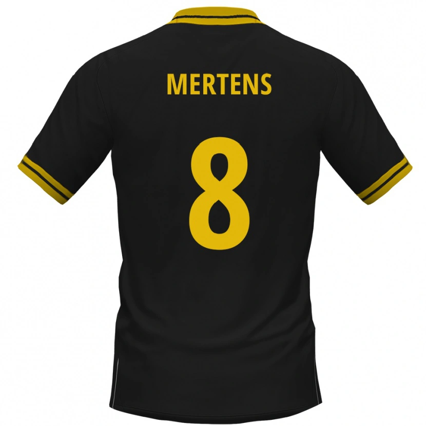 Danxen Homme Maillot Ben Mertens #8 Noir Jaune Tenues Extérieur 2025/26 T-Shirt