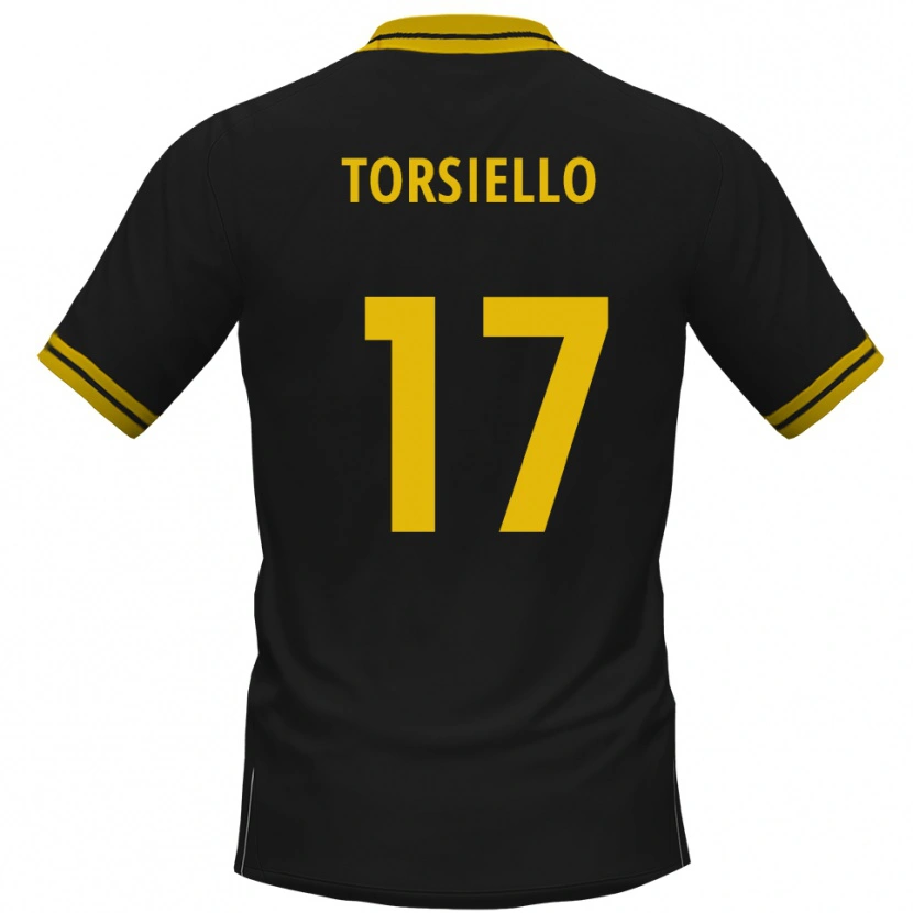 Danxen Homme Maillot Fabio Torsiello #17 Noir Jaune Tenues Extérieur 2025/26 T-Shirt