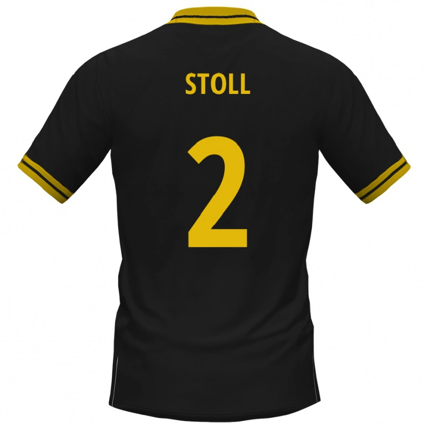 Danxen Homme Maillot Patrick Stoll #2 Noir Jaune Tenues Extérieur 2025/26 T-Shirt