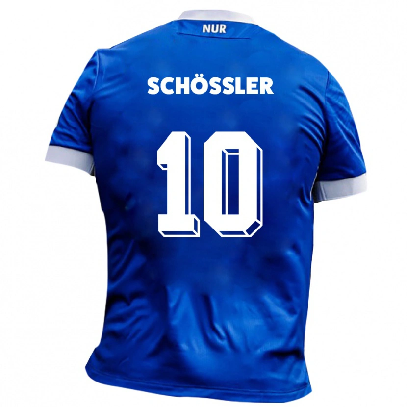 Danxen Homme Maillot Maris Schößler #10 Bleu Blanc Tenues Extérieur 2025/26 T-Shirt