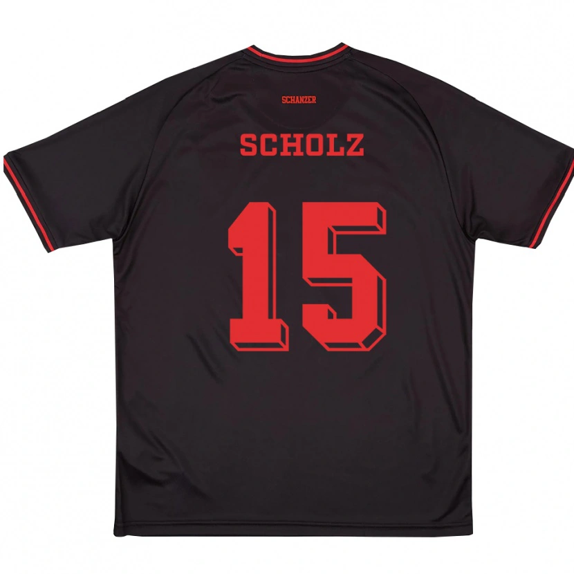 Danxen Homme Maillot Jonas Scholz #15 Noir Rouge Blanc Tenues Extérieur 2025/26 T-Shirt
