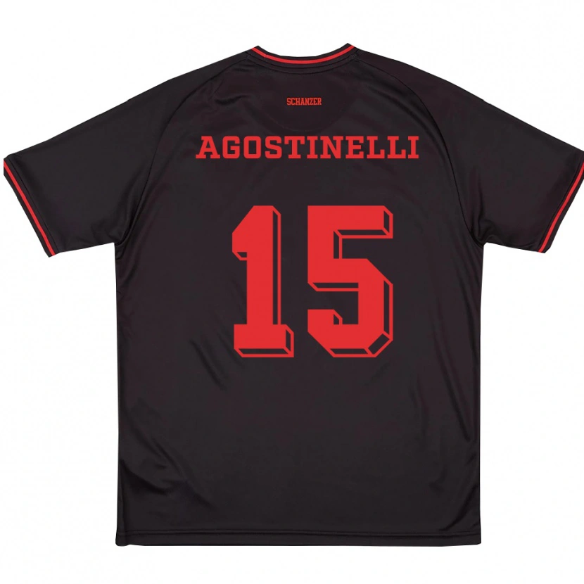 Danxen Homme Maillot Massimo Agostinelli #15 Noir Rouge Blanc Tenues Extérieur 2025/26 T-Shirt