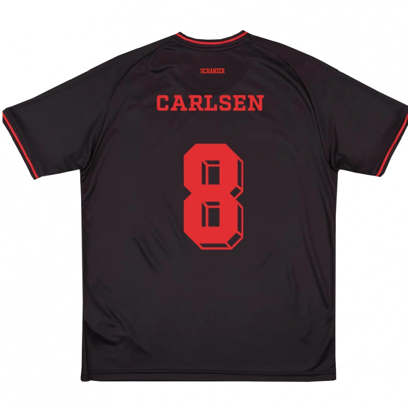 Danxen Homme Maillot Fredrik Carlsen #8 Noir Rouge Blanc Tenues Extérieur 2025/26 T-Shirt