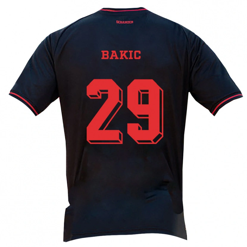 Danxen Homme Maillot Edis Bakic #29 Noir Rouge Blanc Tenues Extérieur 2025/26 T-Shirt
