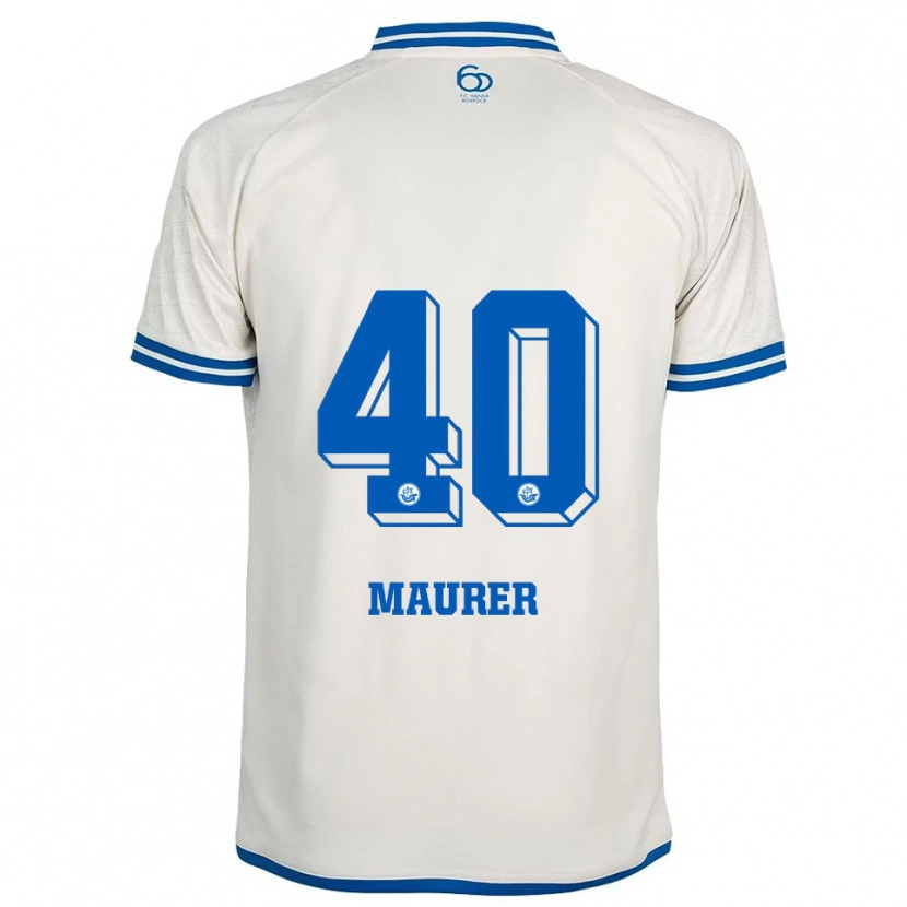 Danxen Homme Maillot Erik Maurer #40 Blanc Bleu Tenues Extérieur 2025/26 T-Shirt
