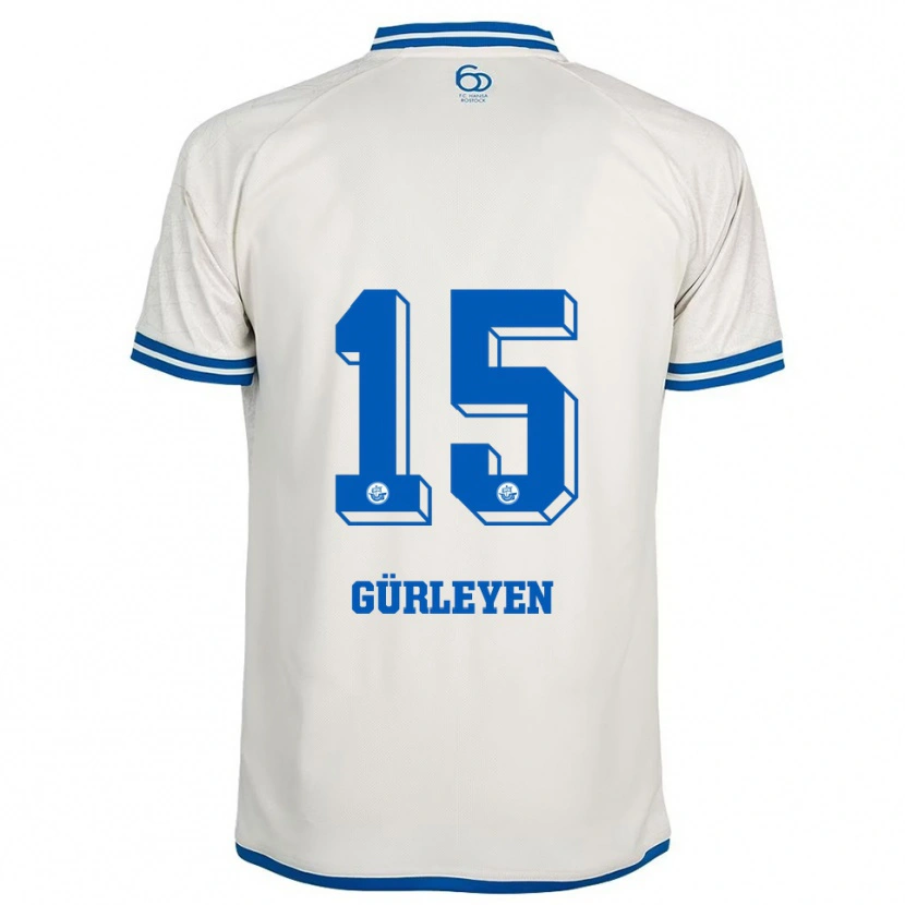 Danxen Homme Maillot Ahmet Gürleyen #15 Blanc Bleu Tenues Extérieur 2025/26 T-Shirt