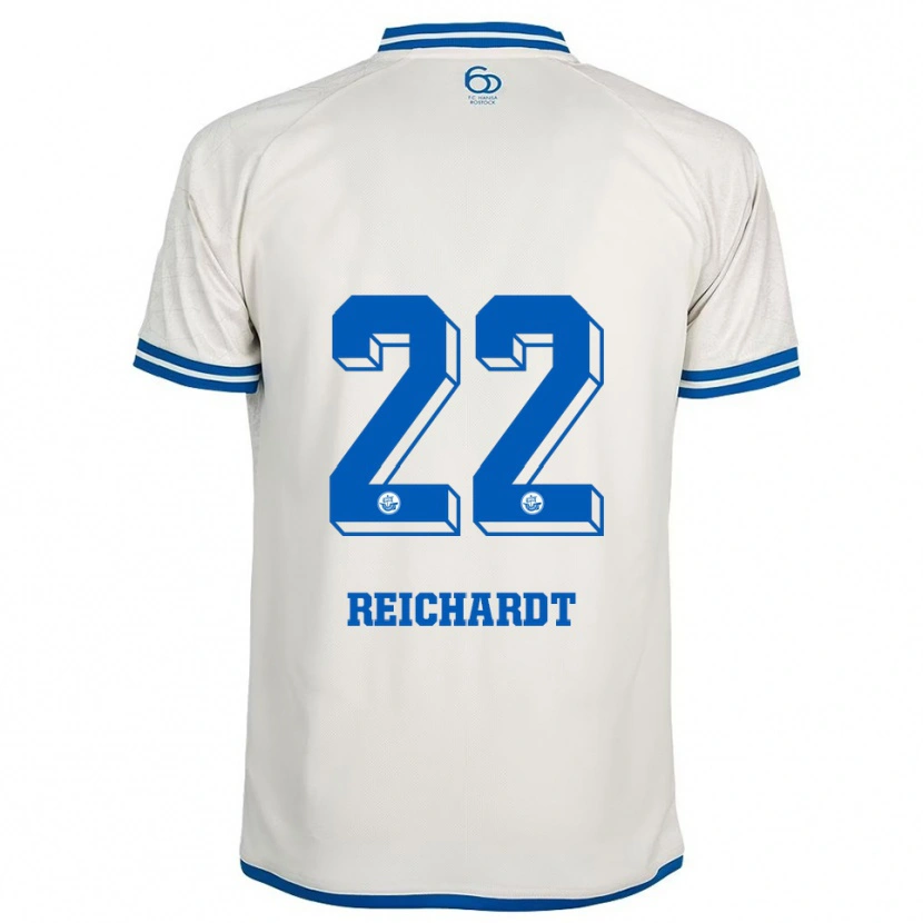 Danxen Homme Maillot Leon Reichardt #22 Blanc Bleu Tenues Extérieur 2025/26 T-Shirt