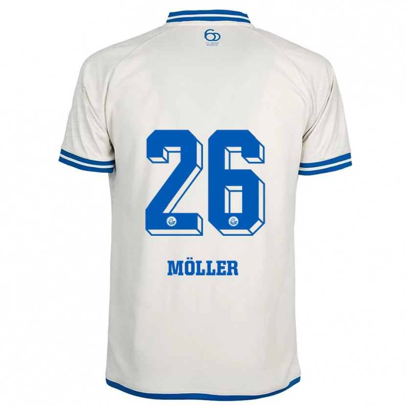 Danxen Homme Maillot Andreas Möller #26 Blanc Bleu Tenues Extérieur 2025/26 T-Shirt
