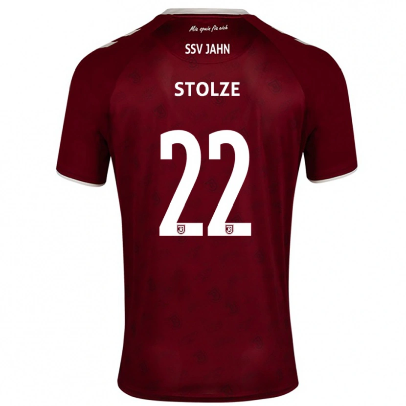 Danxen Homme Maillot Sebastian Stolze #22 Bourgogne Blanc Tenues Extérieur 2025/26 T-Shirt