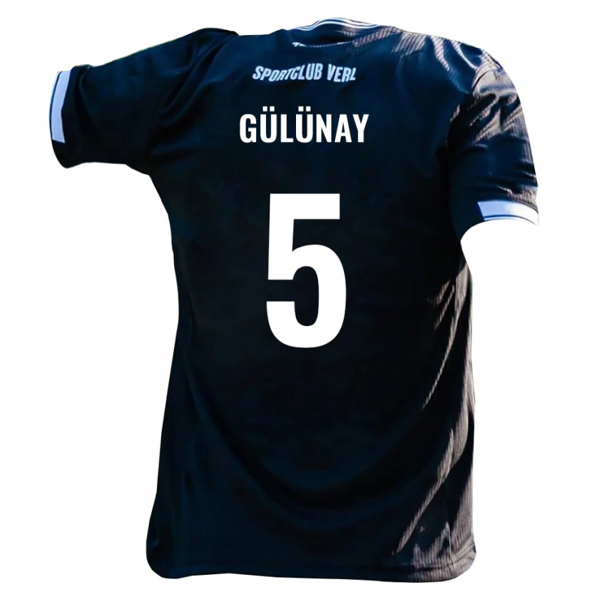 Danxen Homme Maillot Louis Gülünay #5 Noir Blanc Tenues Extérieur 2025/26 T-Shirt