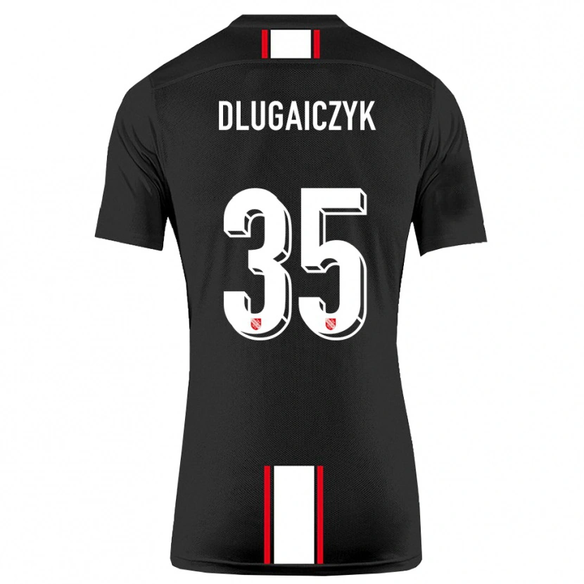 Danxen Homme Maillot Alexander Dlugaiczyk #35 Noir Blanc Tenues Extérieur 2025/26 T-Shirt
