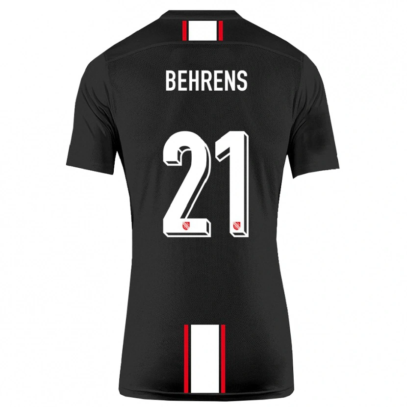 Danxen Homme Maillot Irichad Behrens #21 Noir Blanc Tenues Extérieur 2025/26 T-Shirt