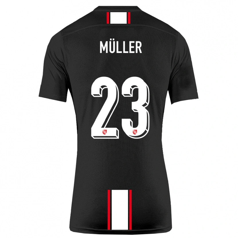 Danxen Homme Maillot Robin Müller #23 Noir Blanc Tenues Extérieur 2025/26 T-Shirt