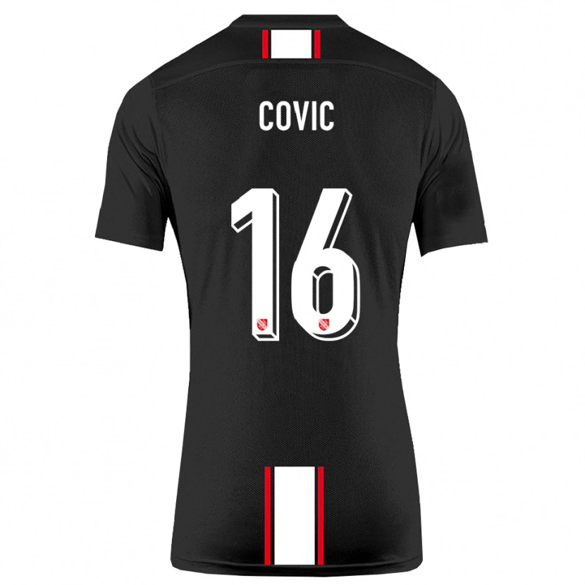 Danxen Homme Maillot Rayen Covic #16 Noir Blanc Tenues Extérieur 2025/26 T-Shirt
