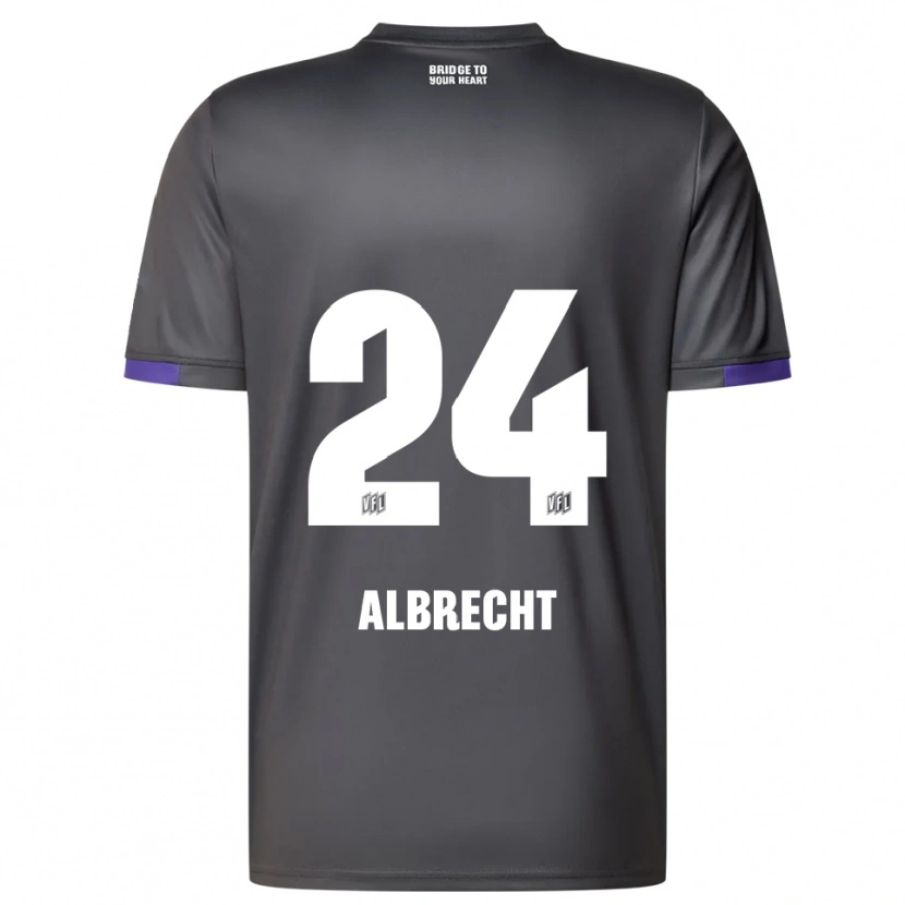 Danxen Homme Maillot Fabian Albrecht #24 Gris Violet Tenues Extérieur 2025/26 T-Shirt