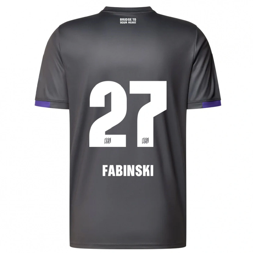 Danxen Homme Maillot Robin Fabinski #27 Gris Violet Tenues Extérieur 2025/26 T-Shirt