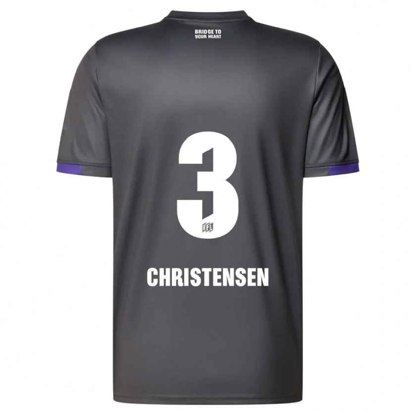 Danxen Homme Maillot Frederik Christensen #3 Gris Violet Tenues Extérieur 2025/26 T-Shirt