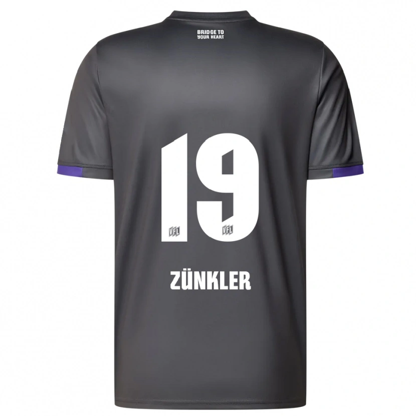 Danxen Homme Maillot Bernd Zünkler #19 Gris Violet Tenues Extérieur 2025/26 T-Shirt