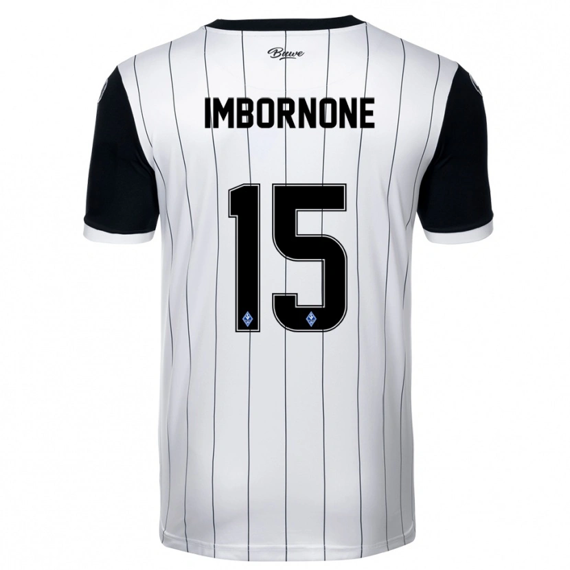 Danxen Homme Maillot Fabio Imbornone #15 Blanc Noir Tenues Extérieur 2025/26 T-Shirt