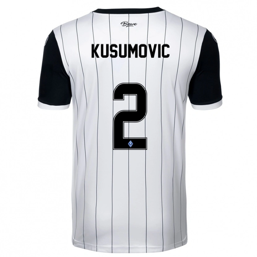 Danxen Homme Maillot Sami Kusumovic #2 Blanc Noir Tenues Extérieur 2025/26 T-Shirt