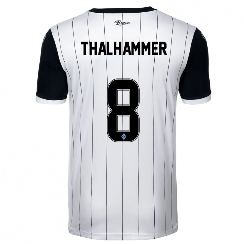 Danxen Homme Maillot Maximilian Thalhammer #8 Blanc Noir Tenues Extérieur 2025/26 T-Shirt