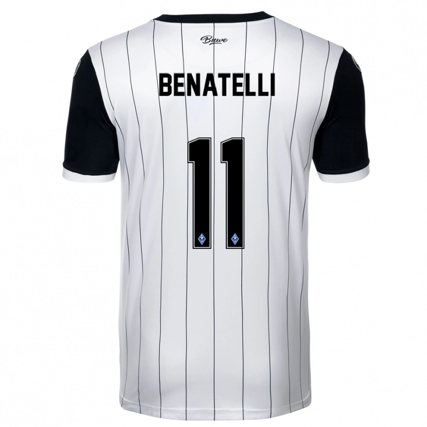Danxen Homme Maillot Rico Benatelli #11 Blanc Noir Tenues Extérieur 2025/26 T-Shirt