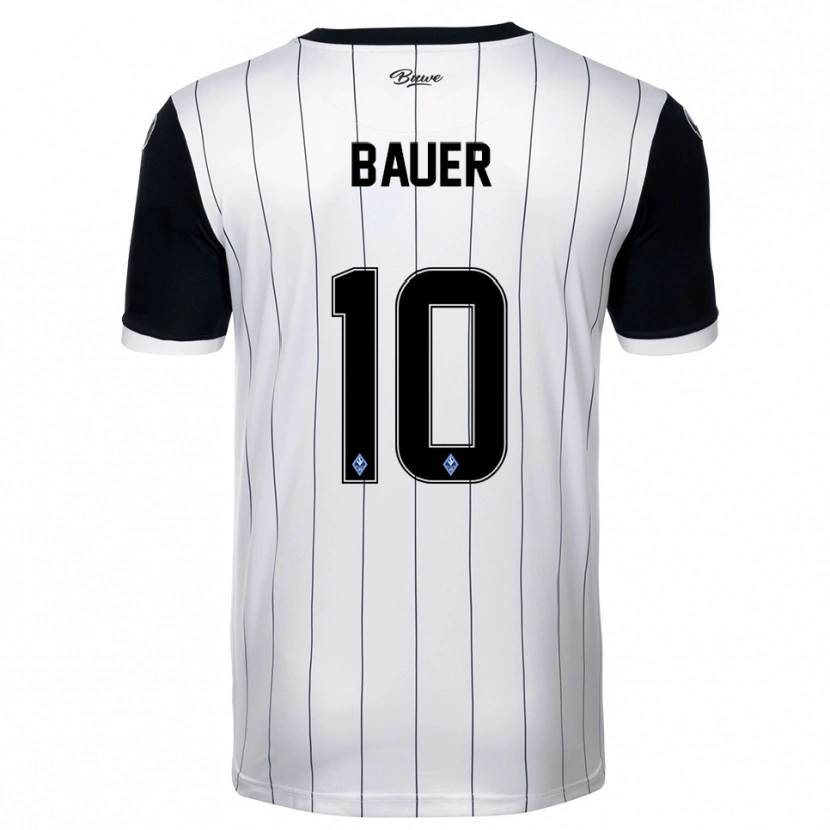 Danxen Homme Maillot Milo Bauer #10 Blanc Noir Tenues Extérieur 2025/26 T-Shirt