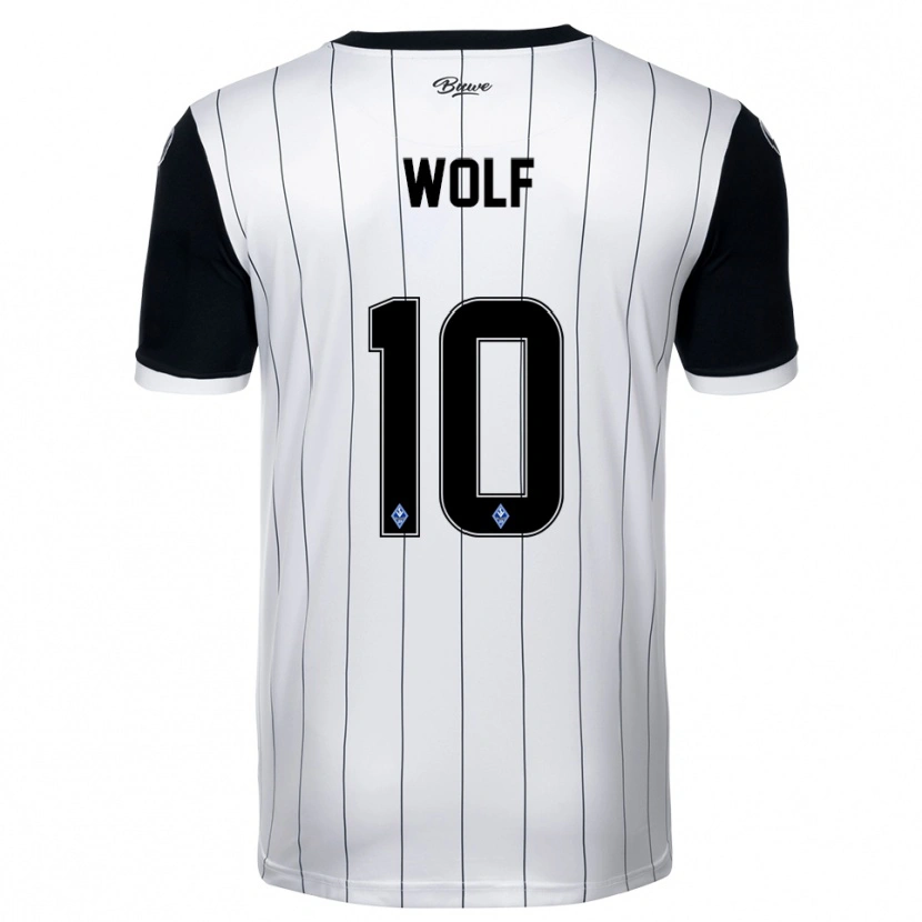 Danxen Homme Maillot Elias Wolf #10 Blanc Noir Tenues Extérieur 2025/26 T-Shirt
