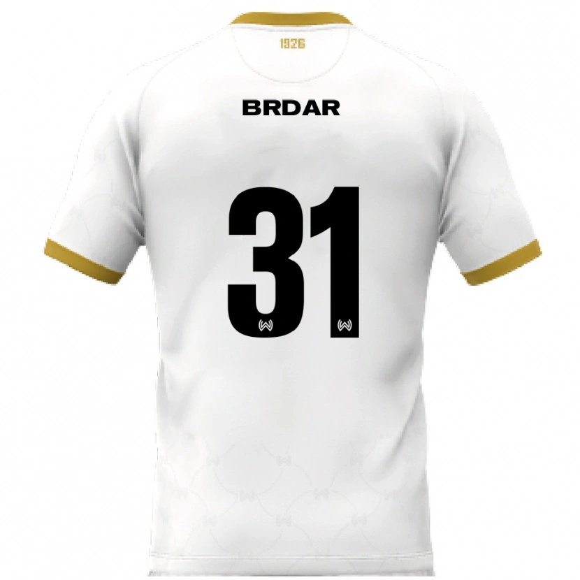 Danxen Homme Maillot Noah Brdar #31 Blanc Doré Tenues Extérieur 2025/26 T-Shirt