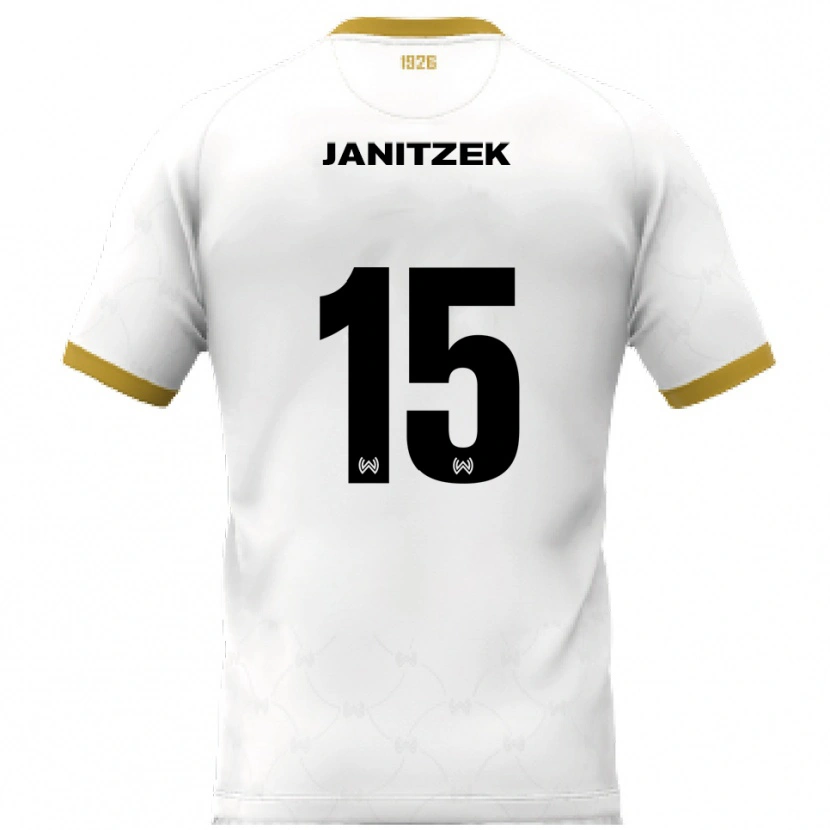 Danxen Homme Maillot Justin Janitzek #15 Blanc Doré Tenues Extérieur 2025/26 T-Shirt