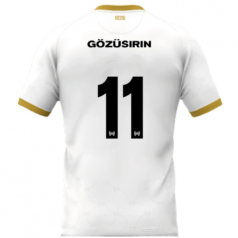 Danxen Homme Maillot Tarik Gözüsirin #11 Blanc Doré Tenues Extérieur 2025/26 T-Shirt